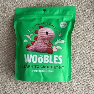 NEW The Woobles Fred the Dino pink red Crochet Kit